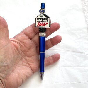 Realtor Beaded Pen-Real Estate Beaded Pen-SOLD Beaded Pen-New-Free Refills!